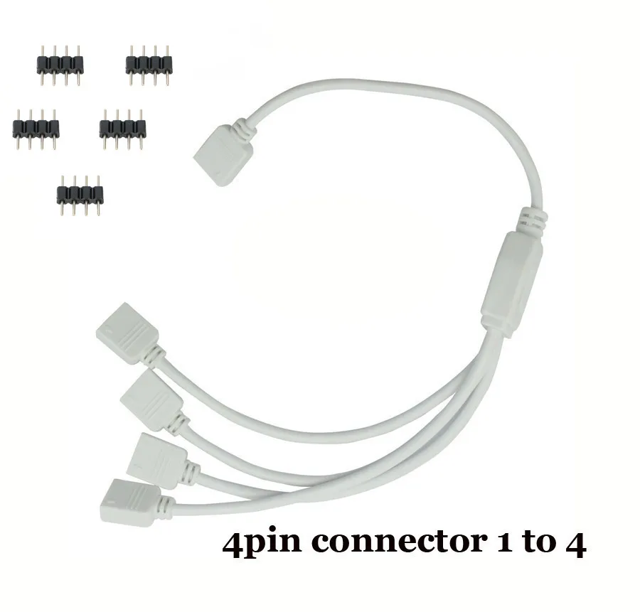4-контактный разветвитель кабеля 1 до 2 3 4 способ Y RGB разветвитель разъем для 5050 3528 RGB светодиодные полосы света с 4-контактной иглой