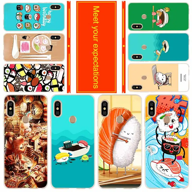 Мягкий силиконовый чехол для Xiaomi Redmi 9a 8a 7a 6a Note 9 8 7 6 5 Pro 9s 8t суши еды|Бамперы| |