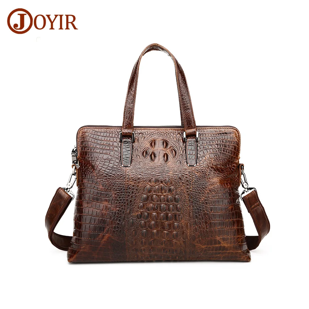 JOYIR New Men's Briefcase Genuine Leather Luxury Designer Notebook