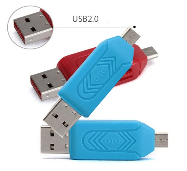 2 in 1 USB OTG Card Reader Universal Micro USB OTG TF SD Card Reader font