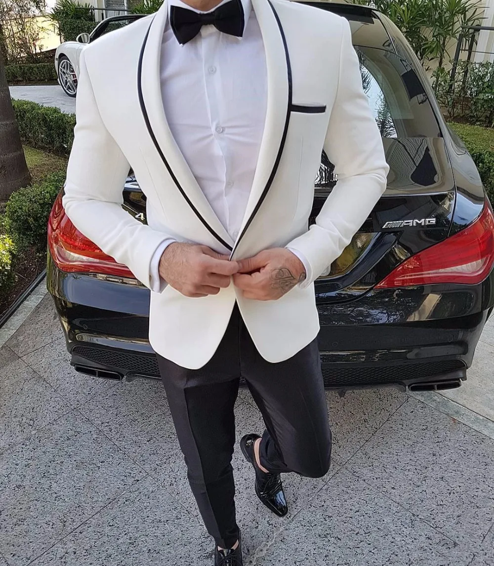 Custom Made Men Suits Fashion Latest Formal Coat Designs White Wedding