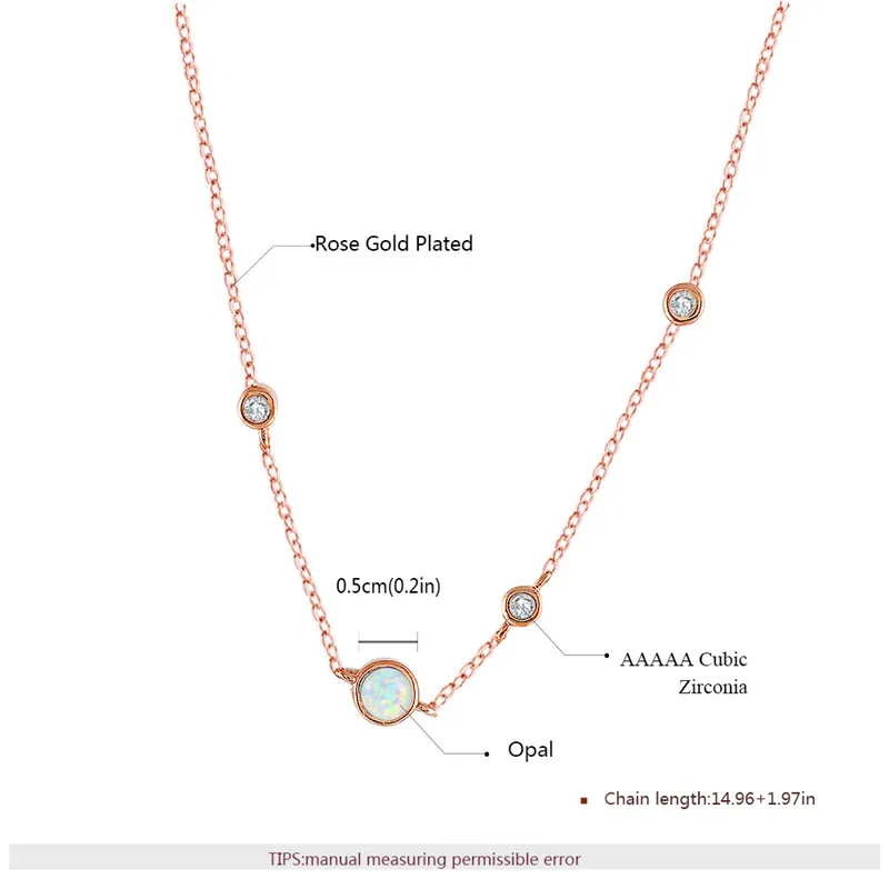 ROMAD, розовое золото, цепочка, ожерелье для женщин, опал, камень, простые подвески и ожерелья, обручальные ювелирные изделия, колье, femme R4