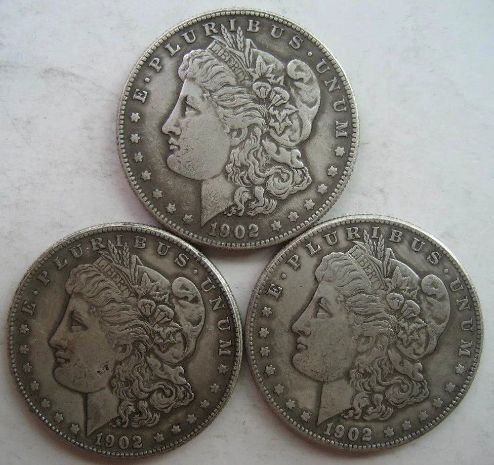 

wholesale US Morgan Dollar 1902 mint dates 3 copy coins(s,o,D) (you Can Choose Any Years)
