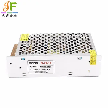 

Power Supply DC12V 6A 72W Switch Lighting Transformers LED Driver For 3528 5050 RGB Power Adapter High Quality