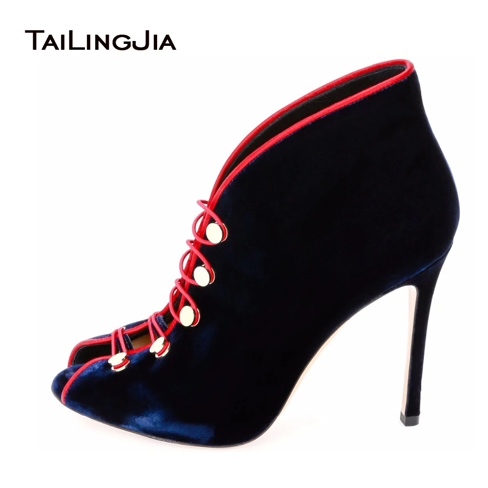 open toe high heel boots