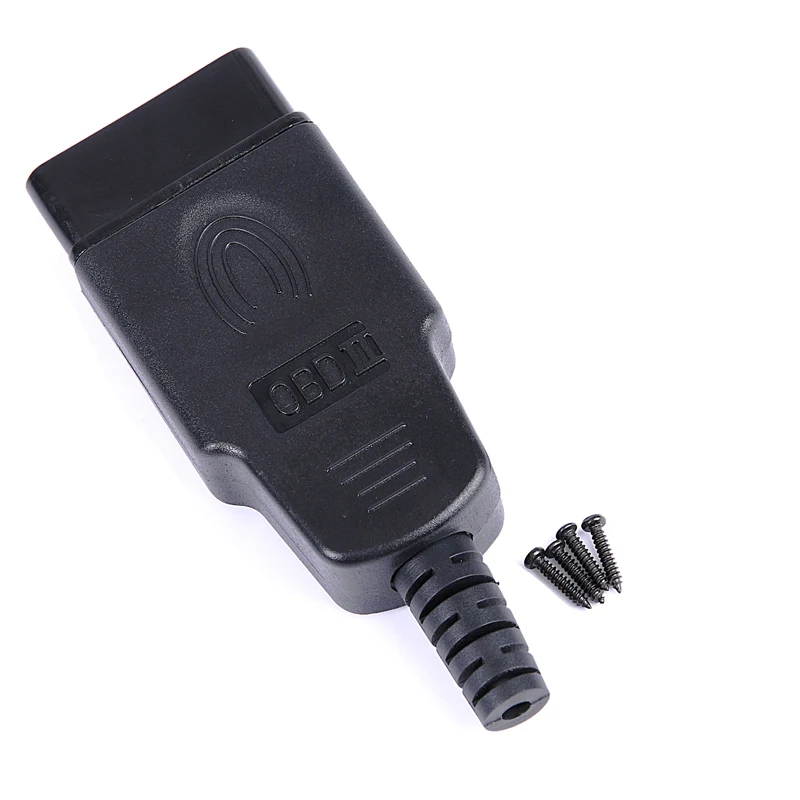 KWOKKER OBD2 OBD 2 штекер 16 контактный разъем адаптер OBD II J1962 DIY автомобиля диагностические кабели отпечатков пальцев штекер с винтами