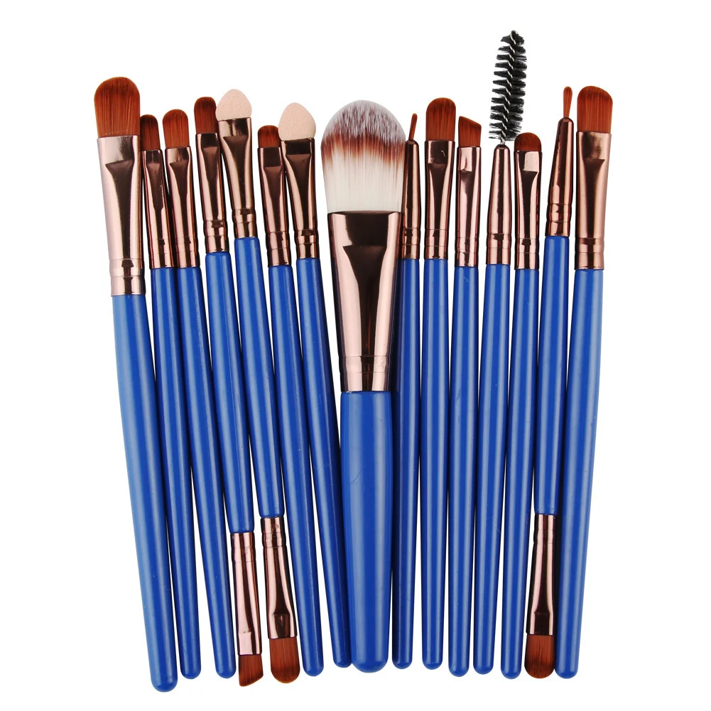 MAANGE 15Pcs Professional Makeup Brushes Set Soft Make Up Brushes for Eyeshadow Foundation Powder Lip Cosmetics Makeup Tools Set - Handle Color: 18-15Pcs