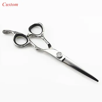 

Custom japan 440c 6 inch Plum handle hair scissors makeup scissor hair cutting barber makas haircut shears hairdressing scissors