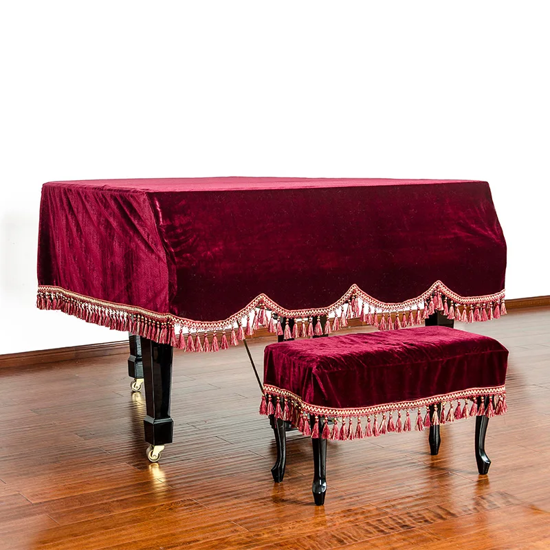 

Quality Velvet Bordered Grand Piano Cover red cover piano cover
