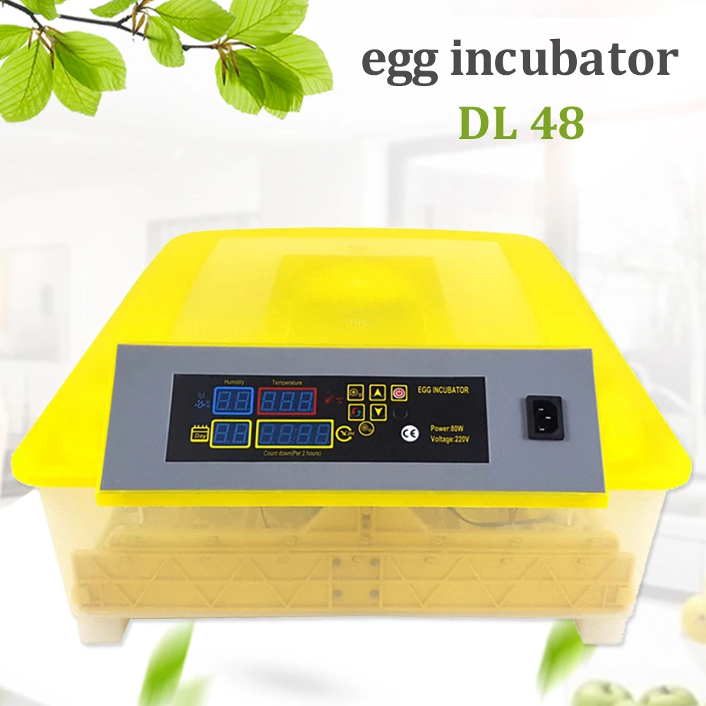 

Full Automatic Mini Chicken Egg Incubator Poultry Hatcher 48 Chicken Egg Hatching Machine Automatic Egg Turning DL-48