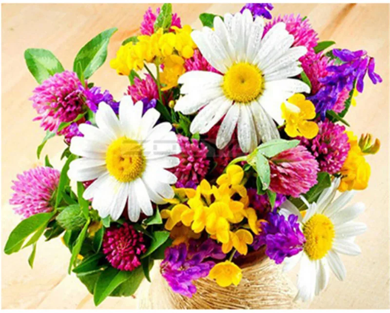 

2018 new arrive 5D Diamond Painting Cross Stitch Full Round Diamonds Embroidery Kits beautiful flowers Mosaic Home Decoration