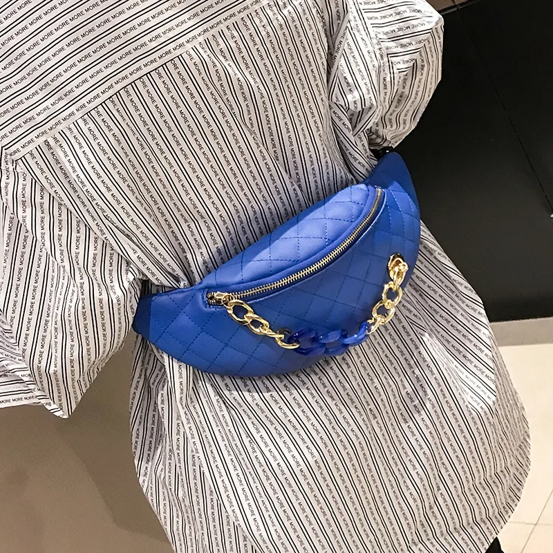 Для женщин модная сумка на пояс Сумка для пояса Лин сетки Искусственная кожа цепи поясная сумка Bananka сумка-кошелек на пояс Для женщин Подиум