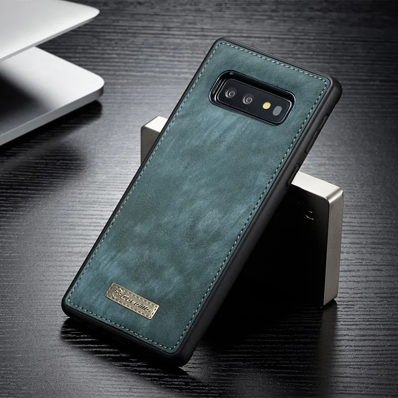 Магнитный винтажный кожаный и мягкий силиконовый чехол CaseMe из ТПУ для Samsung Galaxy S10 Plus S10e, чехлы для телефонов S10 5G - Цвет: Синий