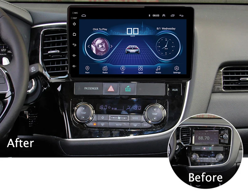 Discount 10.1inch IPS and 2.5D Touch Screen Android 8.1 Car DVD GPS Navigation for Mitsubishi Outlander 2013-2018 Radio Audio Stereo 1