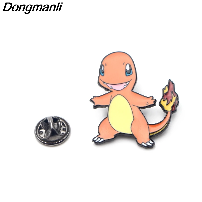 P3415 Dongmanli Charmander металлическая глянцевая и броши для Для женщин Для мужчин с лацканами значки на рюкзак сумки знак детские подарки