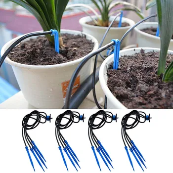 

Behogar 16PCS Curved Arrow Drippers 16PCS 3/5mm Hoses 4PCS Regulators Garden Irrigation System for Flowers Tree Potted Plant