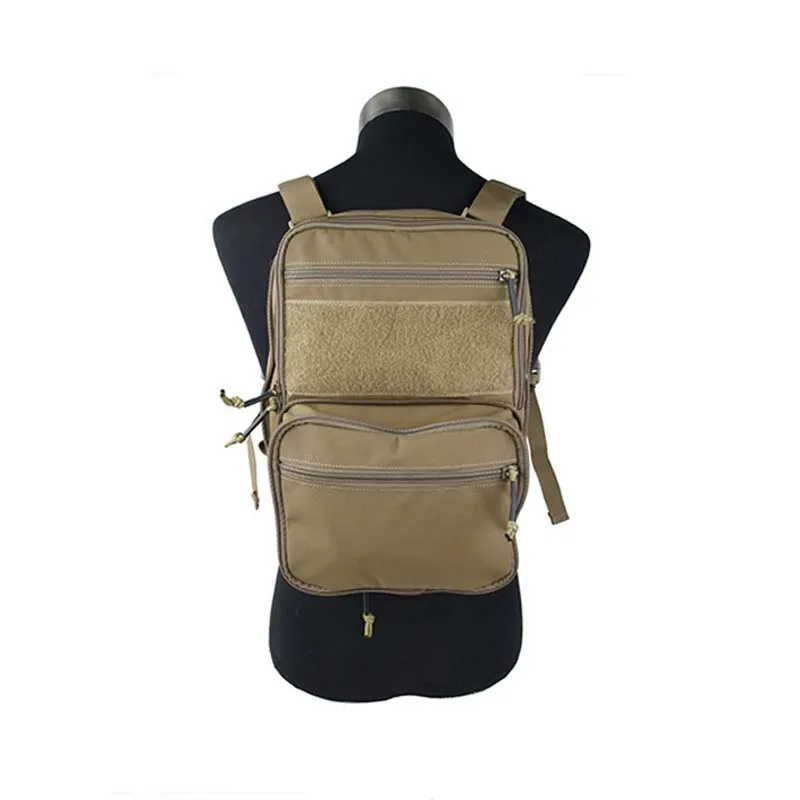 

Outddor TMC Flatpack Tactical Vest Molle Bag Pouch Dual-use Zipper Backpack CORDURA Fabric CB