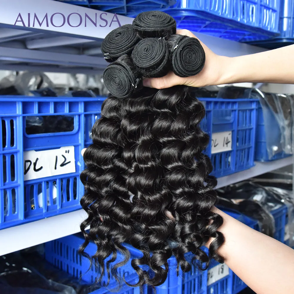 Бразильские пучки волос плетение свободные волнистые в наборе человеческие волосы для наращивания 3 шт. Remy Aimoonsa волосы продукты