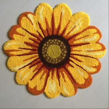 

High quality handmade chrysanthemum slip-resistant flower rug for home/bedroom red blue purple yellow 65*65cm 90*90cm 120*120cm