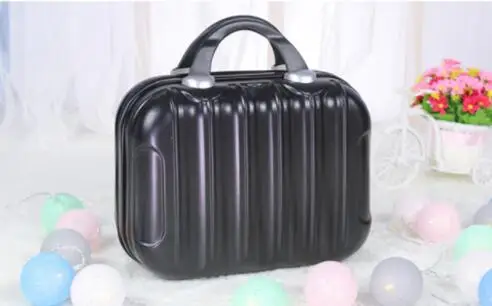 

New 14 inch mini cosmetic cases personalized fashion suitcase makeup box female portable small cosmetic bag