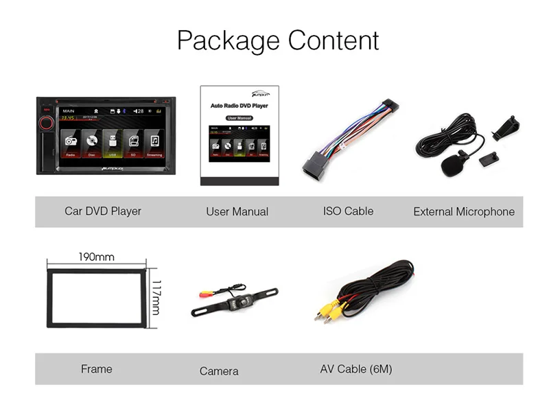 Discount Pumpkin 2 Din 6.2" Touchscreen WINCE OS Car Radio DVD Player Support MP4 MP5 HD 1080P Video Audio FM/AM RDS Radio Player 14