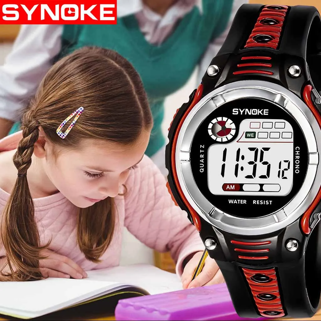 Спортивные студент, дети, часы дети мальчики девочки ребенок светодиодные цифровые наручные часы электронные наручные часы для подарок