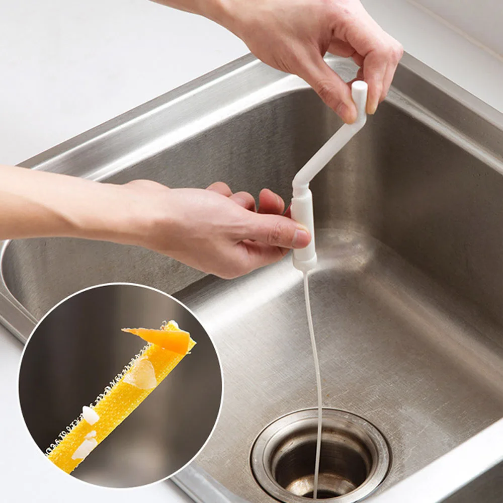 

1Pc Rotatable Drain Hair Anti-clog Tool Dredge Sewer Tools Drain Pipe Clean Punch Hook Hair Dredge For Kitchen Bathroom Brush