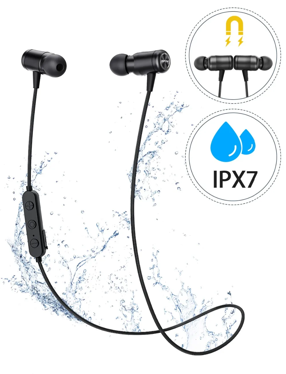 Mpow S11 APTX Bluetooth 5,0 наушники Магнитный дизайн IPX7 Wateproof 9H время воспроизведения CVC6.0 Шумоподавление для спортивных смартфонов