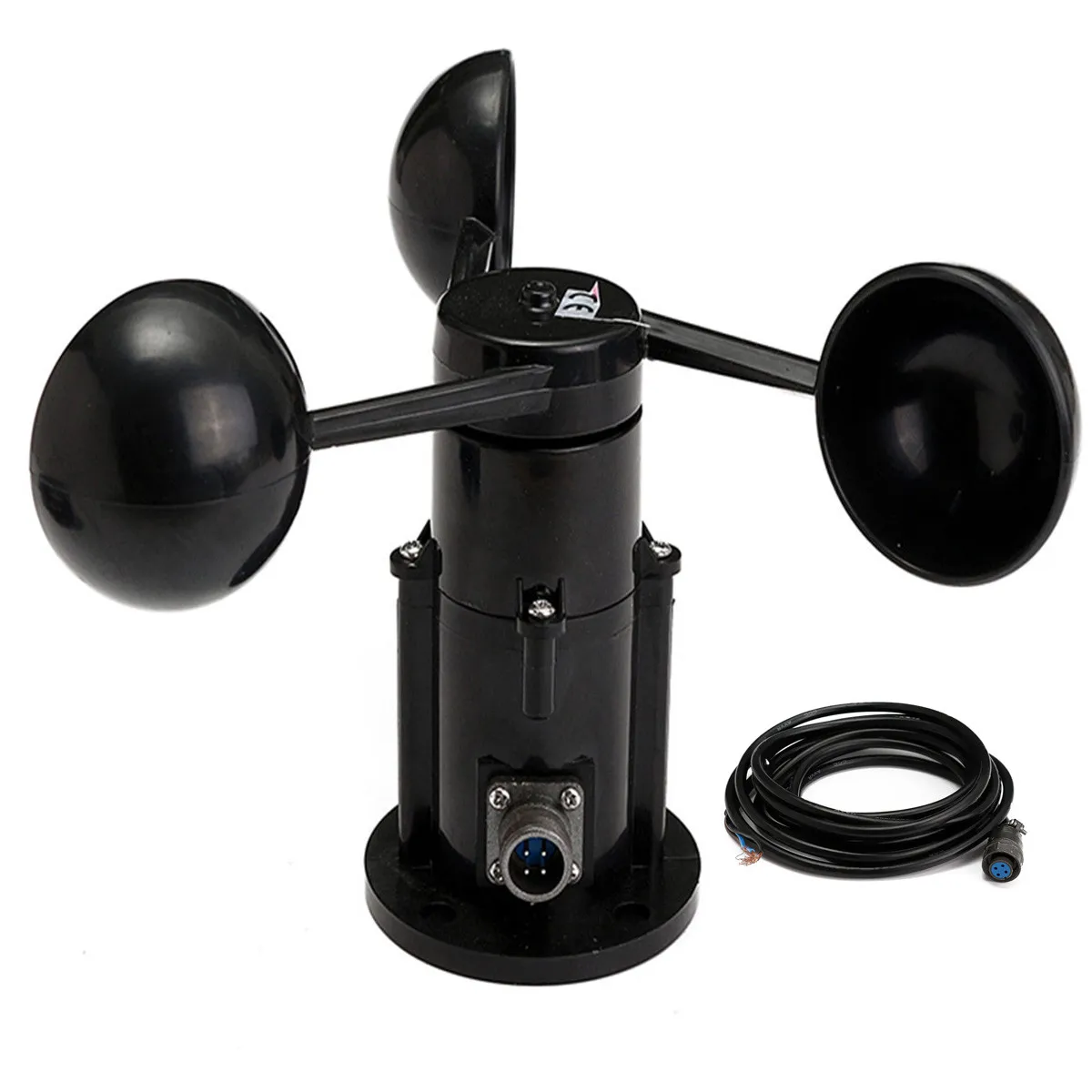 

Wind Speed Sensor Anemometer Three Cups Aluminium Current Voltage Output 0-5V High Strength Weather Resistance