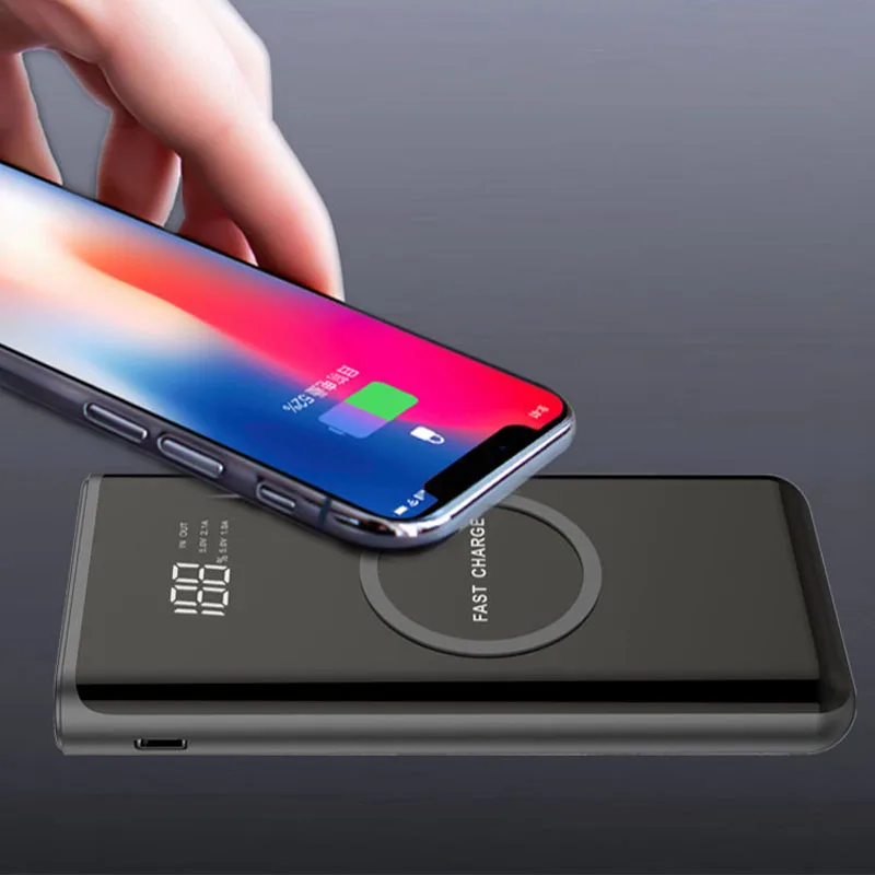 

20000mAh Power Bank Wireless chargingExternal Battery Portable Mobile Backup Bank Charger For iphone X/6/7/8plus For xiaomi Hot
