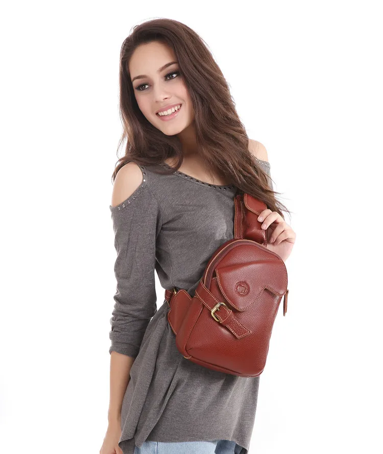 Новинка, Женская нагрудная сумка из натуральной кожи, женская сумка на плечо, корейская модная нагрудная сумка