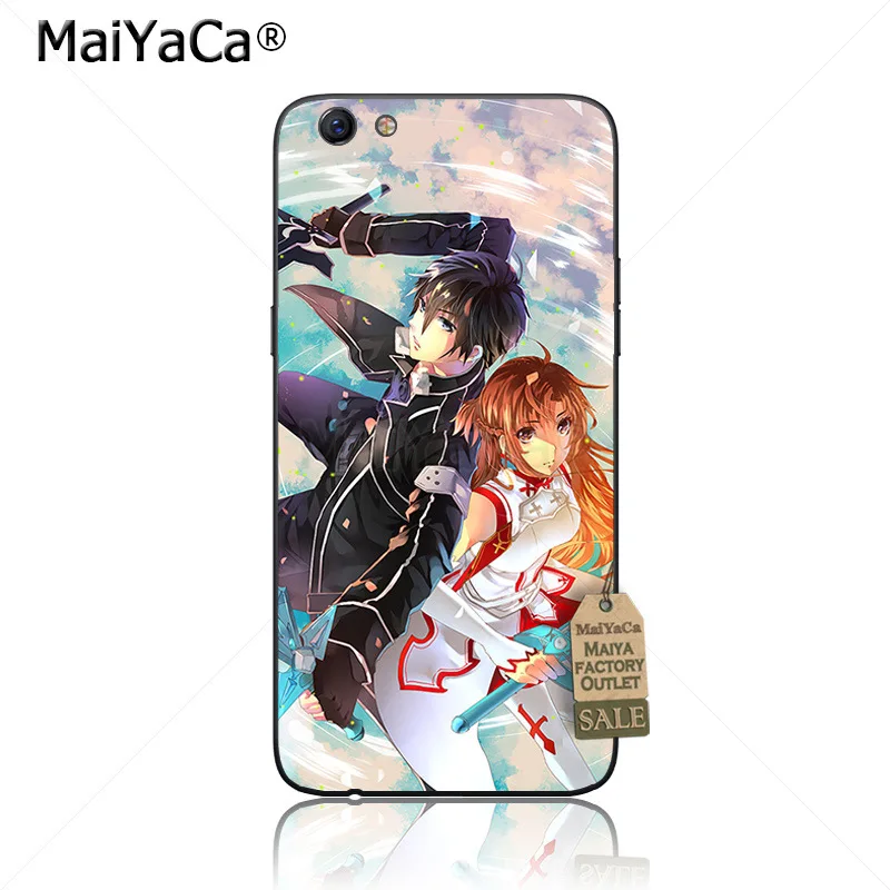 Черный чехол для телефона из ТПУ MaiYaCa Sword Art Online SAO Anime Manga OPPO R9s R11 R9 R15 vivo X9sPLUS