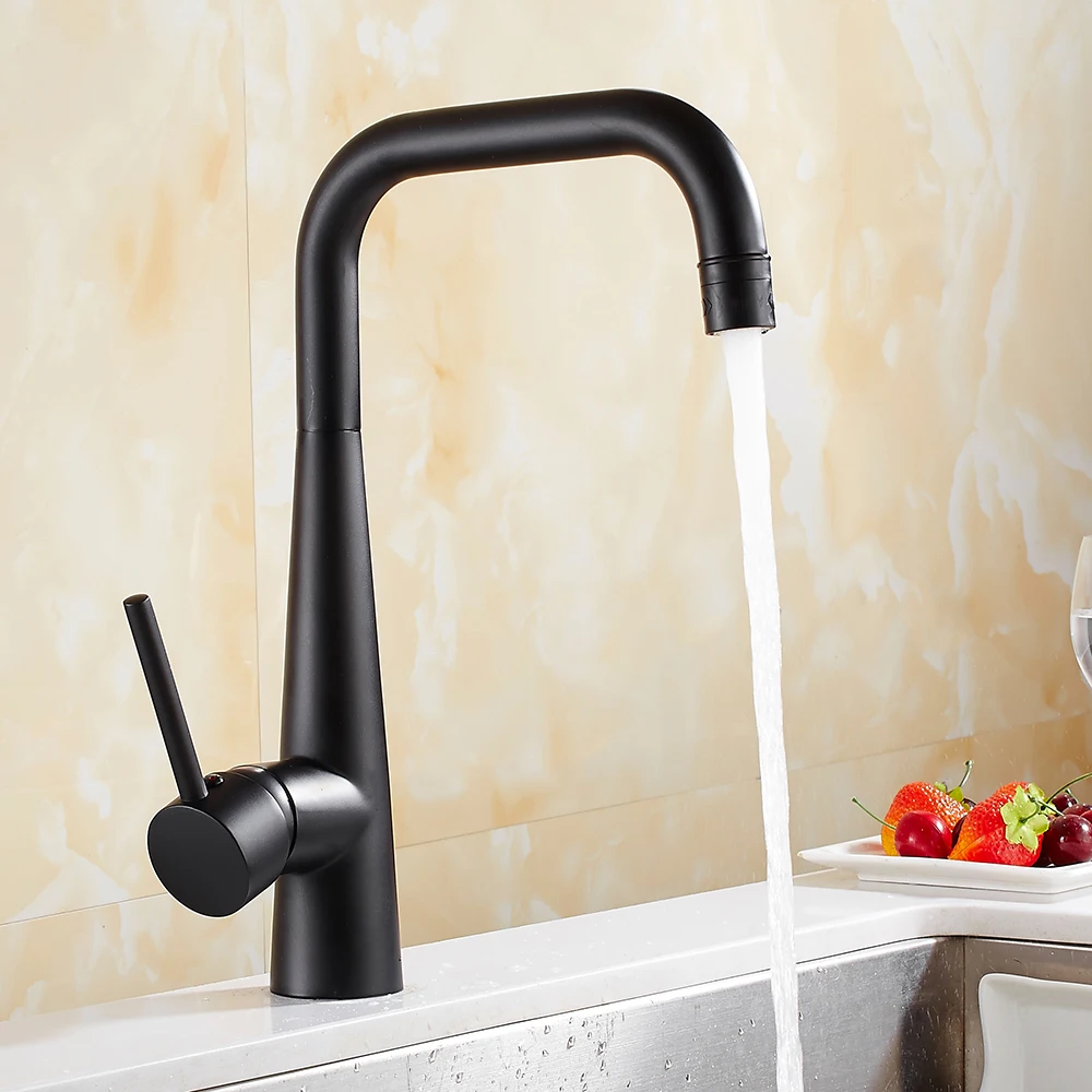 

Modern Kitchen Faucet 360 Degree Rotation Rule Shape Curved Kitchen Mixer Tap Single Lever