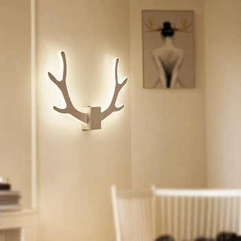 

JAXLONG Nordic LED Antlers Wall Lamp Novelty Modern Home Decor Lighting Bedroom Bedside Wall Sconce Light Fixture Corridor Light