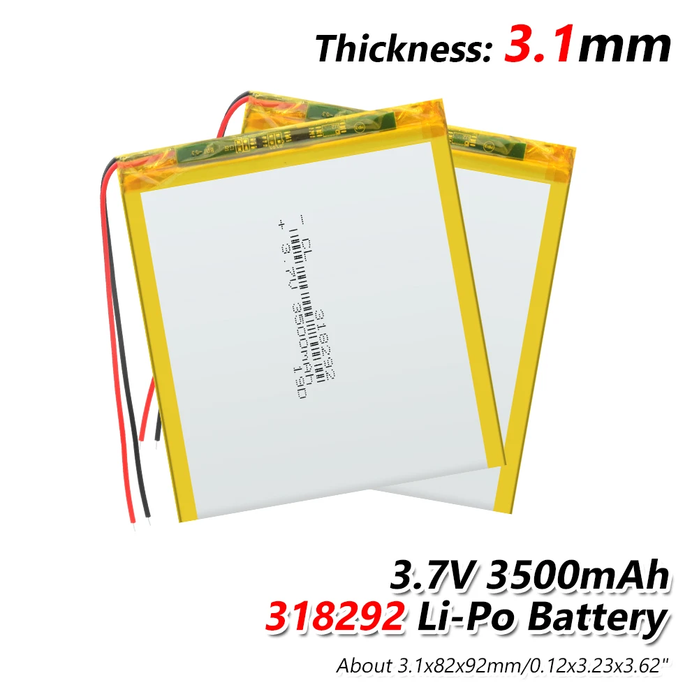 Высокое качество 318292 3500 мАч перезаряжаемая литий-ионная полимерная Lipo батарея для Prestigio Grace 3118 3g PMT3118 батарея для планшета - Цвет: 2PCS