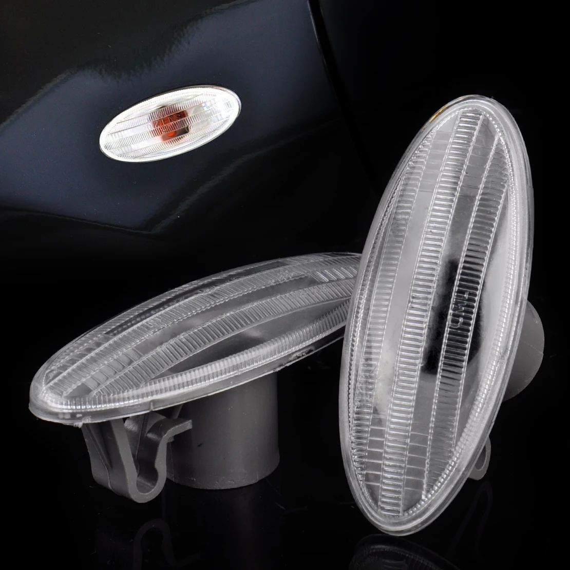 

CITALL 2X Side Turn Signal Lamp Fender Marker Lights Cover for Nissan Cube Juke Leaf X-TRAIL Note Micra March Note Micra Qashqai