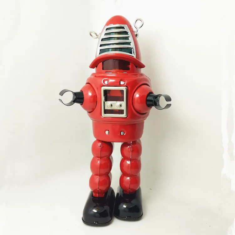 

Adult Collection Retro Wind up toy Metal Tin The bullet robot Mechanical toy Clockwork toy figures model kids christmas gift