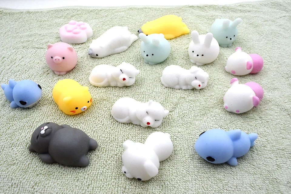 Kawaii Squishies антистрессовые забавные мини-игрушки, мягкие силиконовые игрушки для рук, мягкие животные, Kawaii куклы, резиновые игрушки для детей, подарки