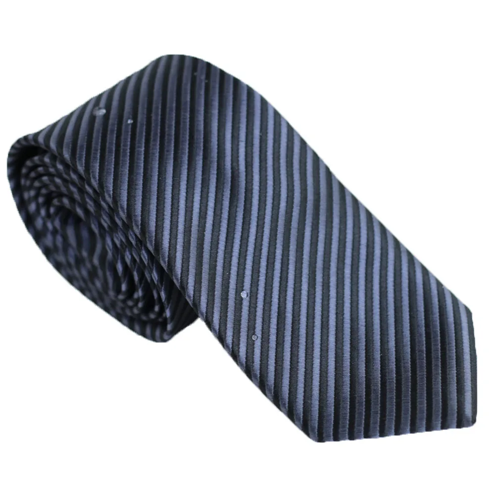 Black Gray Coahella Галстуки диагональные полосы вязаный жаккардовый галстук тощий галстук 7 см с тефлоновой тканью протектор(10 цветов на выбор - Цвет: Black Gray