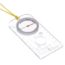 

1pc Professional Mini Compass Map Scale Ruler Magnifying Navigation Map Multifunctional Equipment For Outdoor Hiking Camping