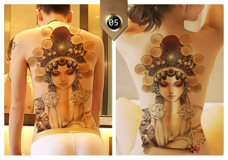 Горячая 1 шт большие тату-наклейки водонепроницаемые временные флеш-татуировки полная спина грудь тело подарок Макияж вечерние S5970