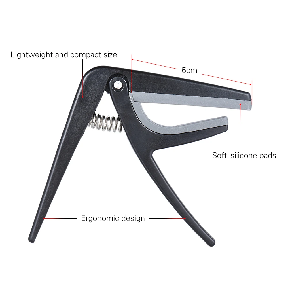 Профессиональная Гитара Капо с одной рукой быстрая замена Ukelele Капо пластик сталь черный аксессуары для гитары