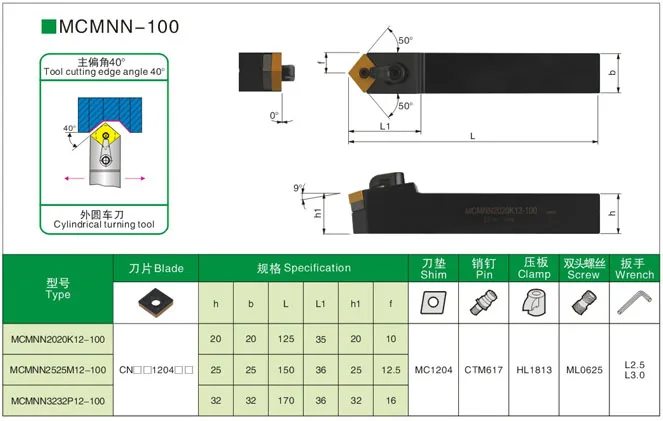 MCMNN угол 40 or50 M Модель токарные Holde инструмент MCMNN2525M12/2525M16-80L/100L Применение карбида CNMG120408 вставить MCMNN