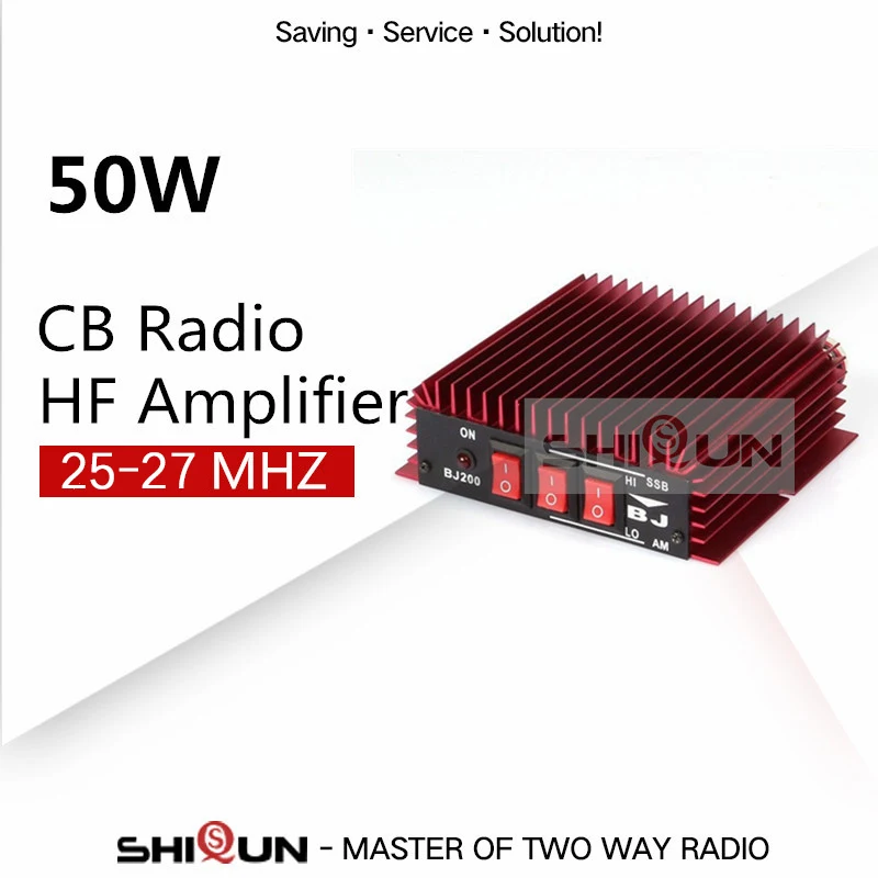 

50W BaoJie BJ-200 Radio VHF Power HF Amplifier for Ham Radio Two Way Radio HF Transceiver Walkie Talkie 3-30Mhz Red Color