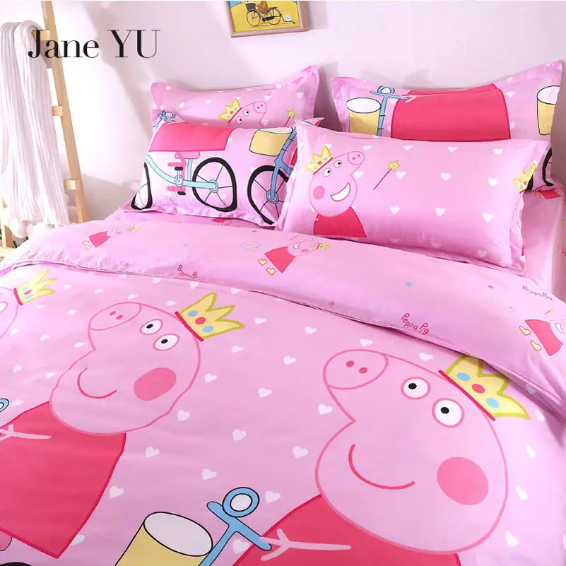 

JaneYU Spring Summer Pro Skin Cotton Cartoon 3/4Piece Set, Student Three Piece Bedding Wholesale.