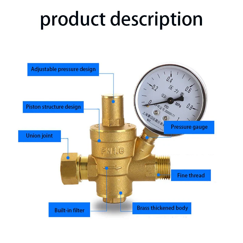 DN15 латунь Давление воды снижение поддержания клапаны регулятор Mayitr регулируемые предохранительные клапаны с манометром
