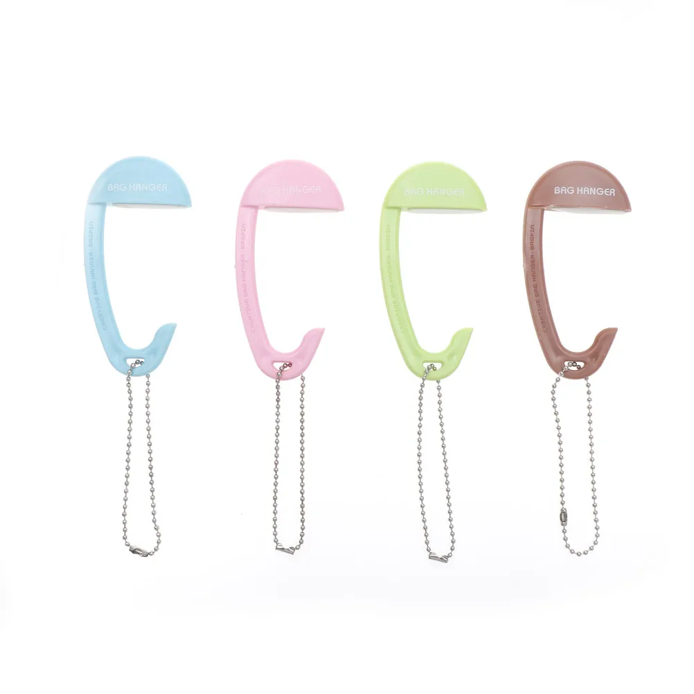 Multi color Bag Hanging Hook Table Desk Hanging Clip Purse Bag Folding