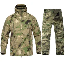 Men Tactical Military Uniform Waterproof Windproof Army Combat Suit Men's Camouflage Military Combat Jacket + Pant Hunting Set