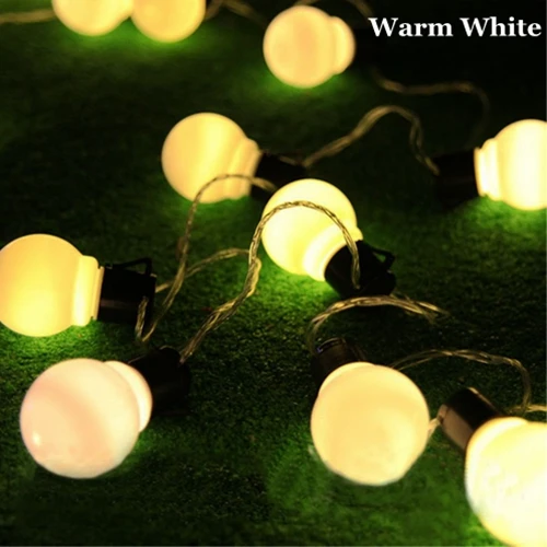AC110/220 В 5 м 10 м светодиодные гирлянды 5 см большой шар Рождественские огни наружные декоративные фонари для рождества, праздника, фестиваля, вечерние - Испускаемый цвет: Warm white