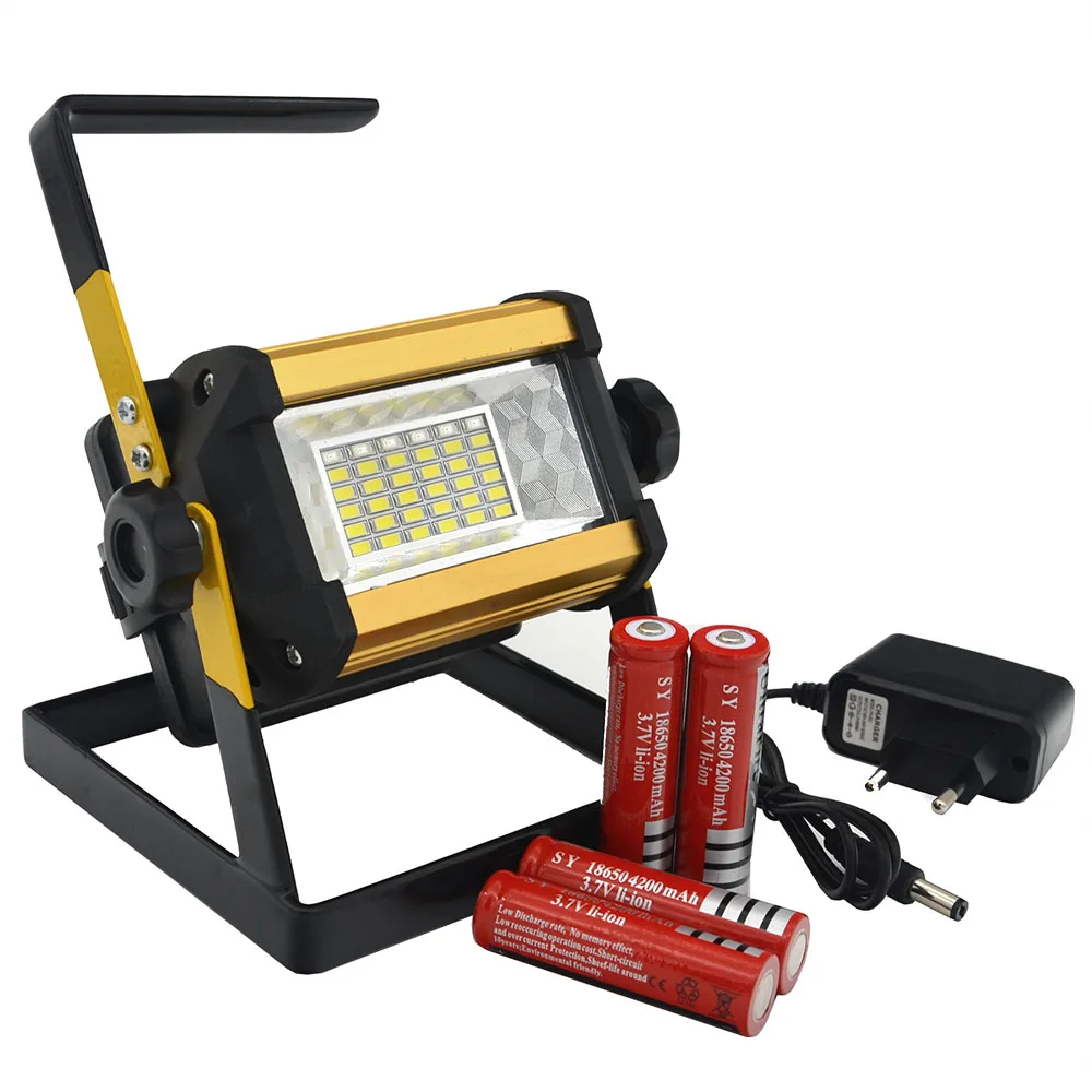 

Led lamp reflector projecteur exterieur flood light focos exterior outdoor 50w 36LEDs lighting foodlight with 4x18650 batteries
